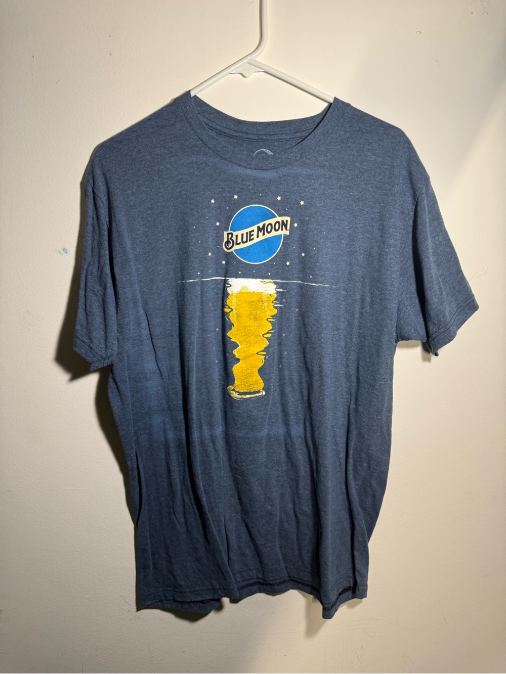 Blue Moon Graphic Tee - Navy Blue with Yellow Beer Pour